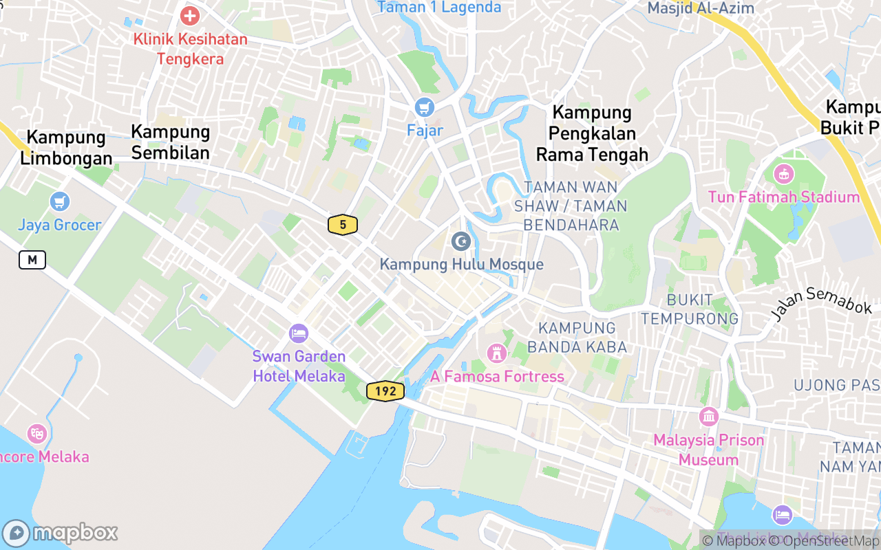 Map showing the location of Hang Kasturi Mausoleum