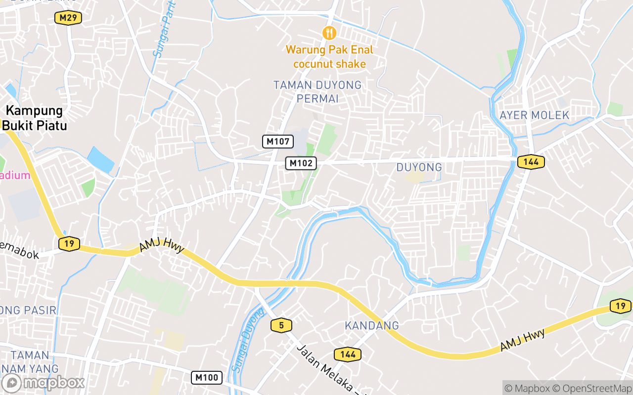 Map showing the location of Perigi Hang Tuah