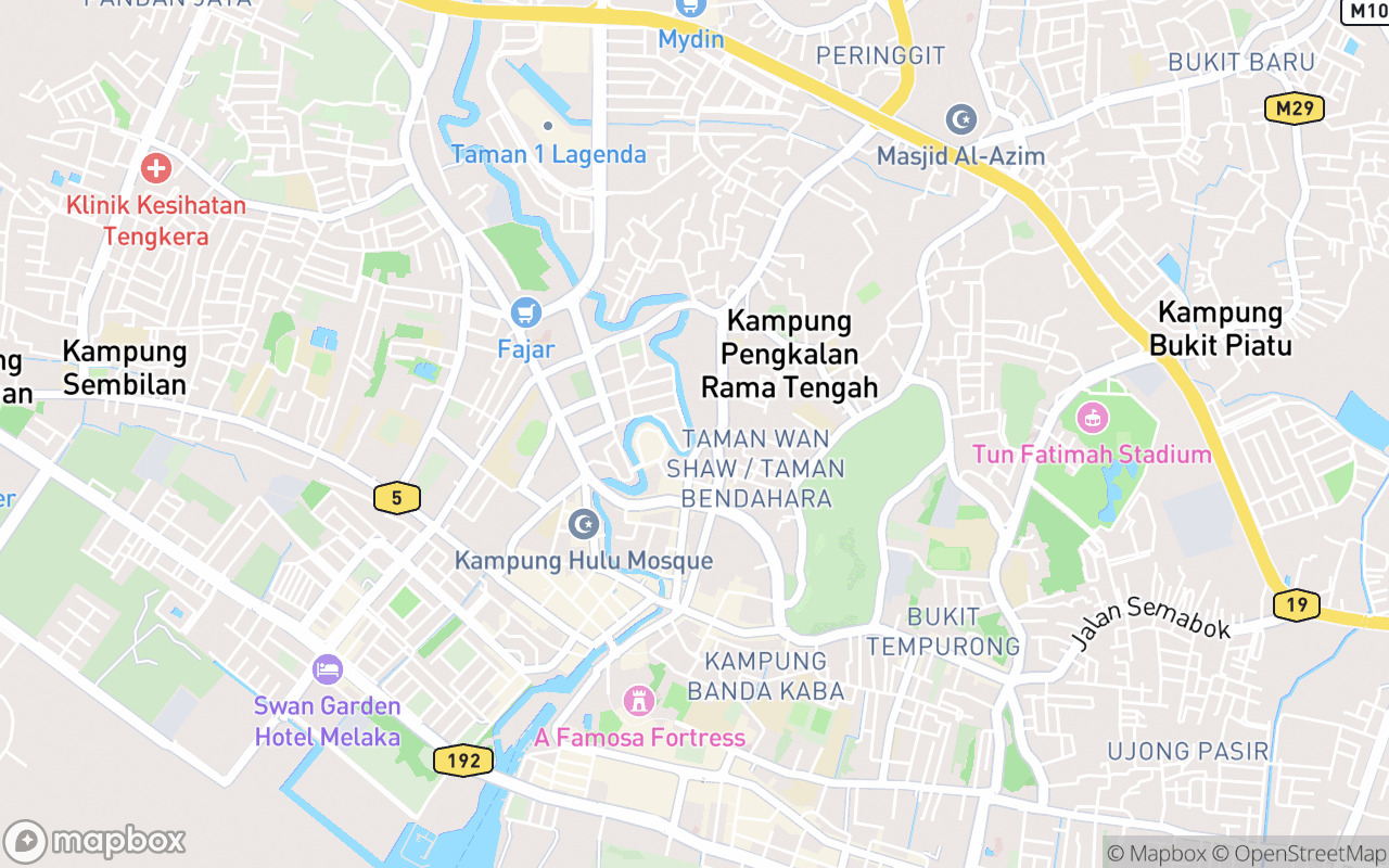 Map showing the location of Kampung Morten Bridge