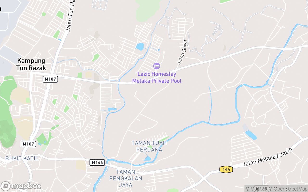Map showing the location of Giant B Bee Farm Tour Melaka