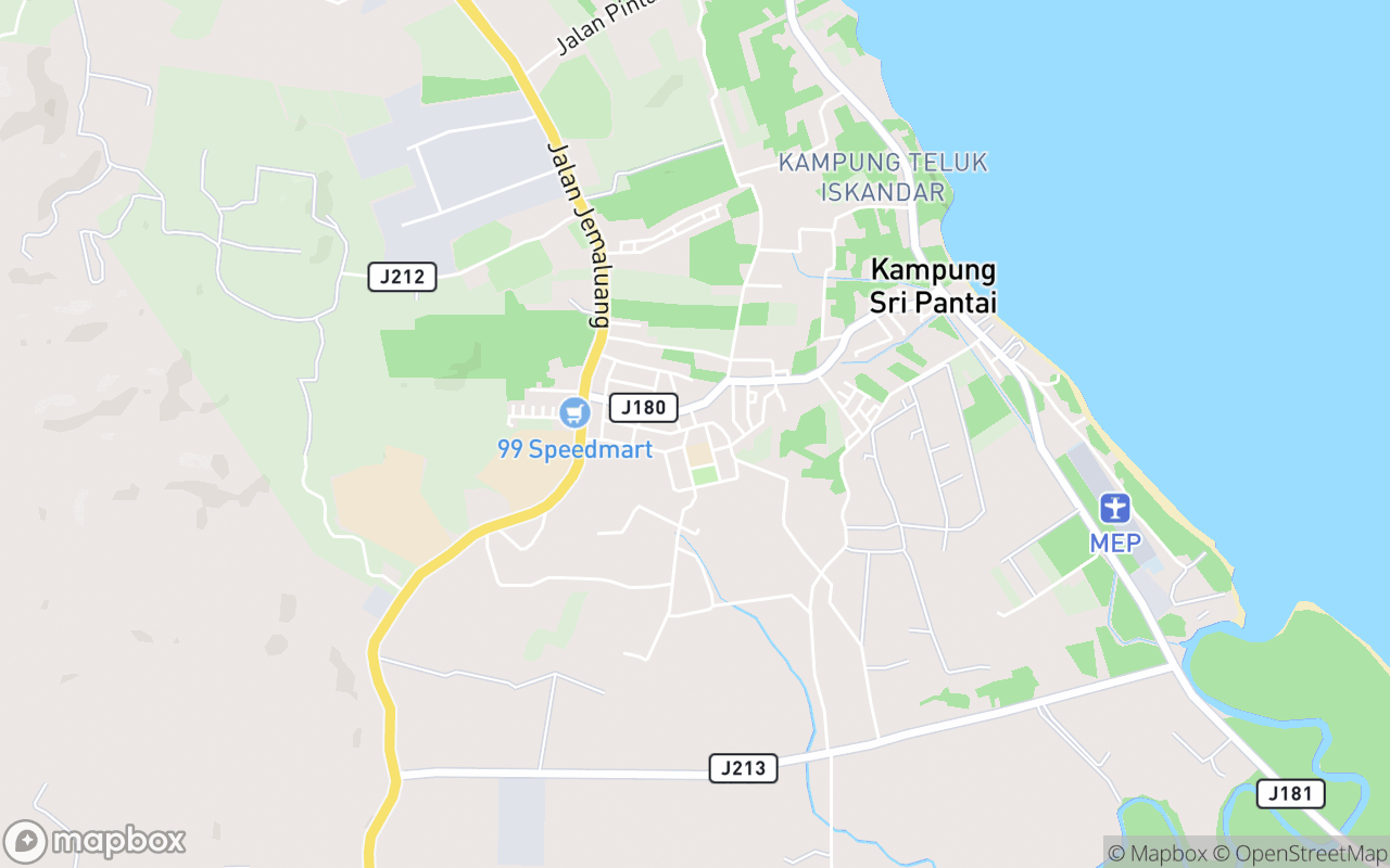 Map showing the location of Masjid Jamek Dato' Ghulam Sri Pantai