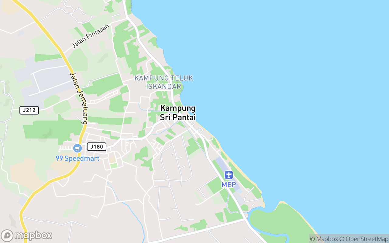 Map showing the location of Sri Pantai