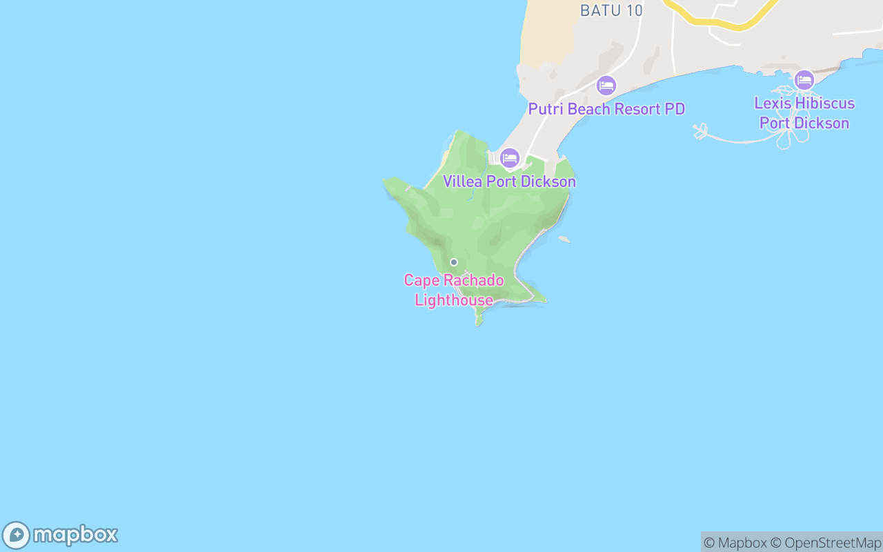 Map showing the location of Cave below Lighthouse