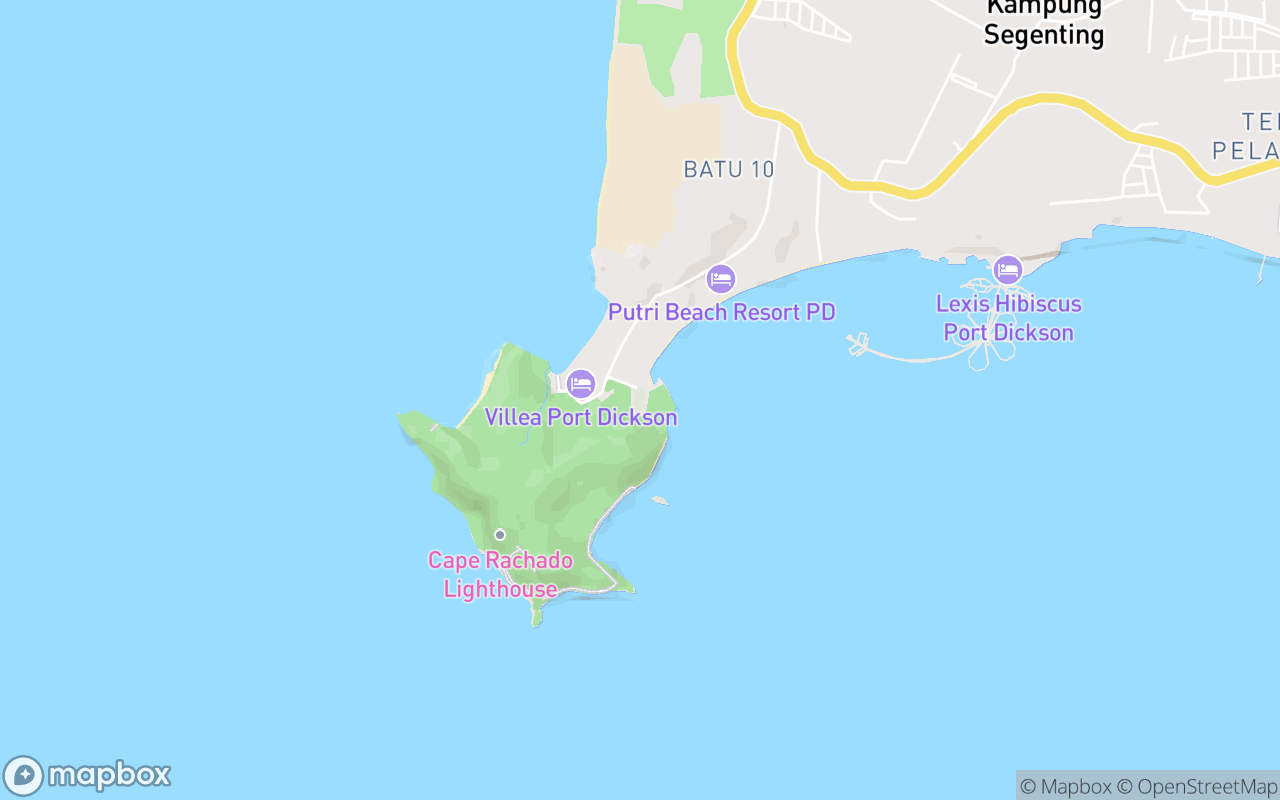 Map showing the location of Rezab Hidupan Liar Tanjung Tuan