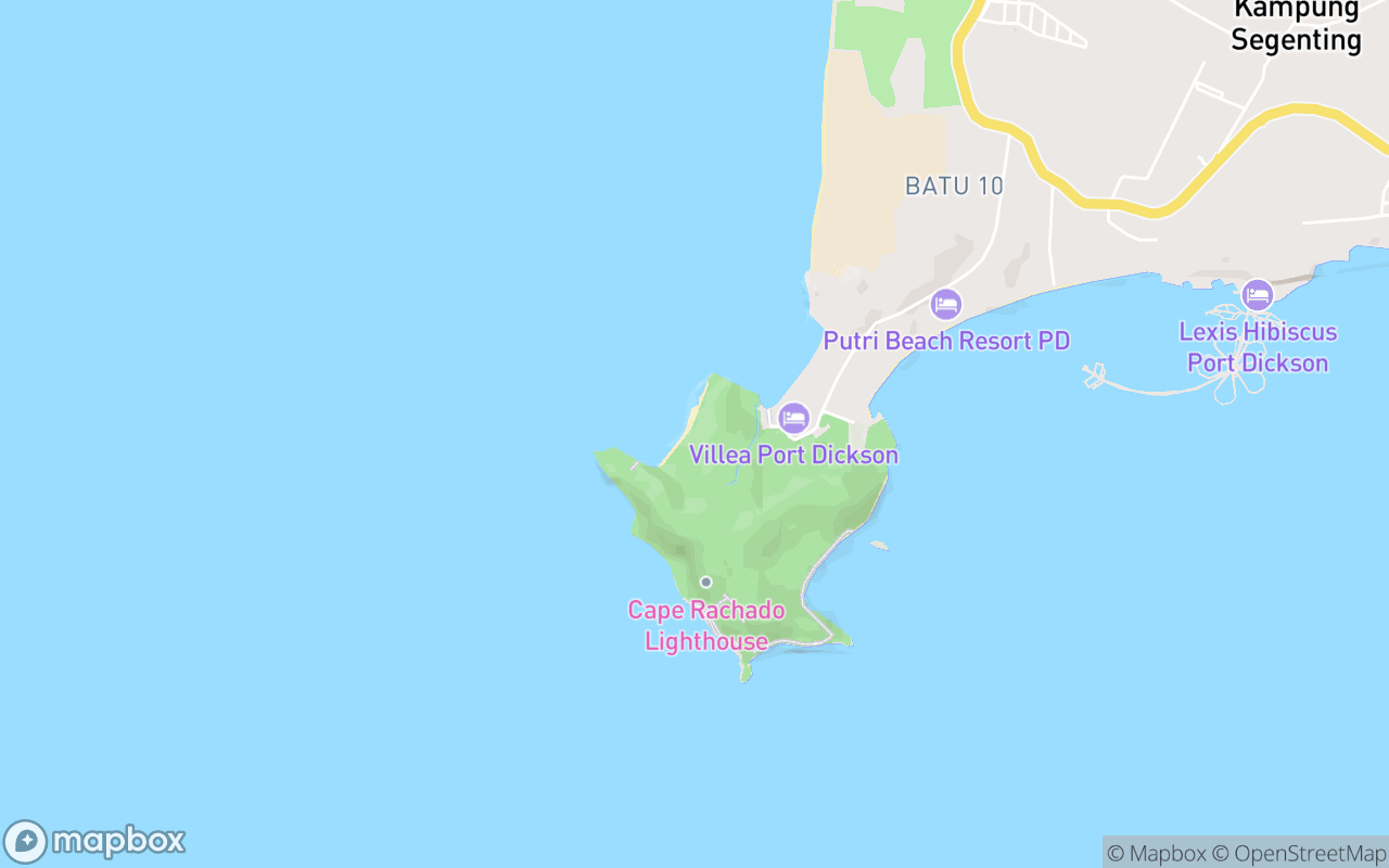 Map showing the location of Monkey Bay Port Dickson