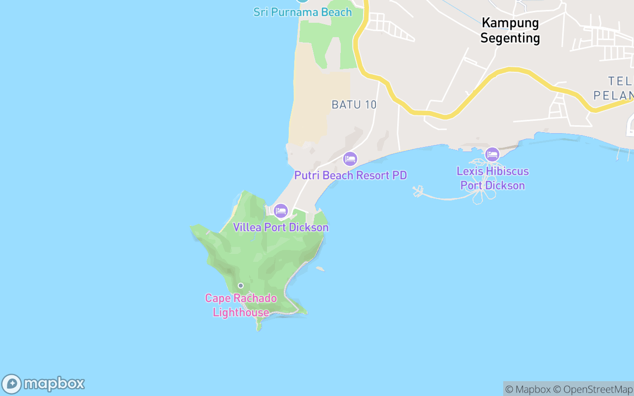 Map showing the location of Pantai Cermin