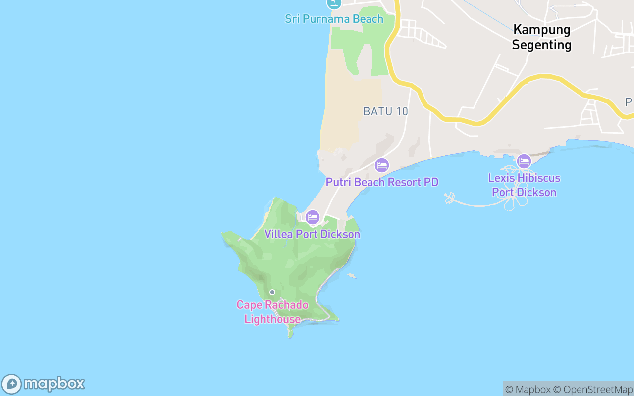 Map showing the location of Blue Lagoon