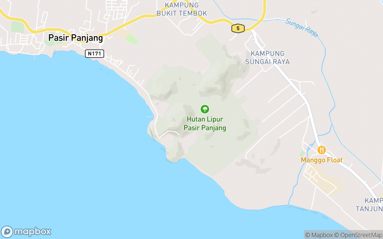 Map showing the location of Pasir Panjang Amenity Forest