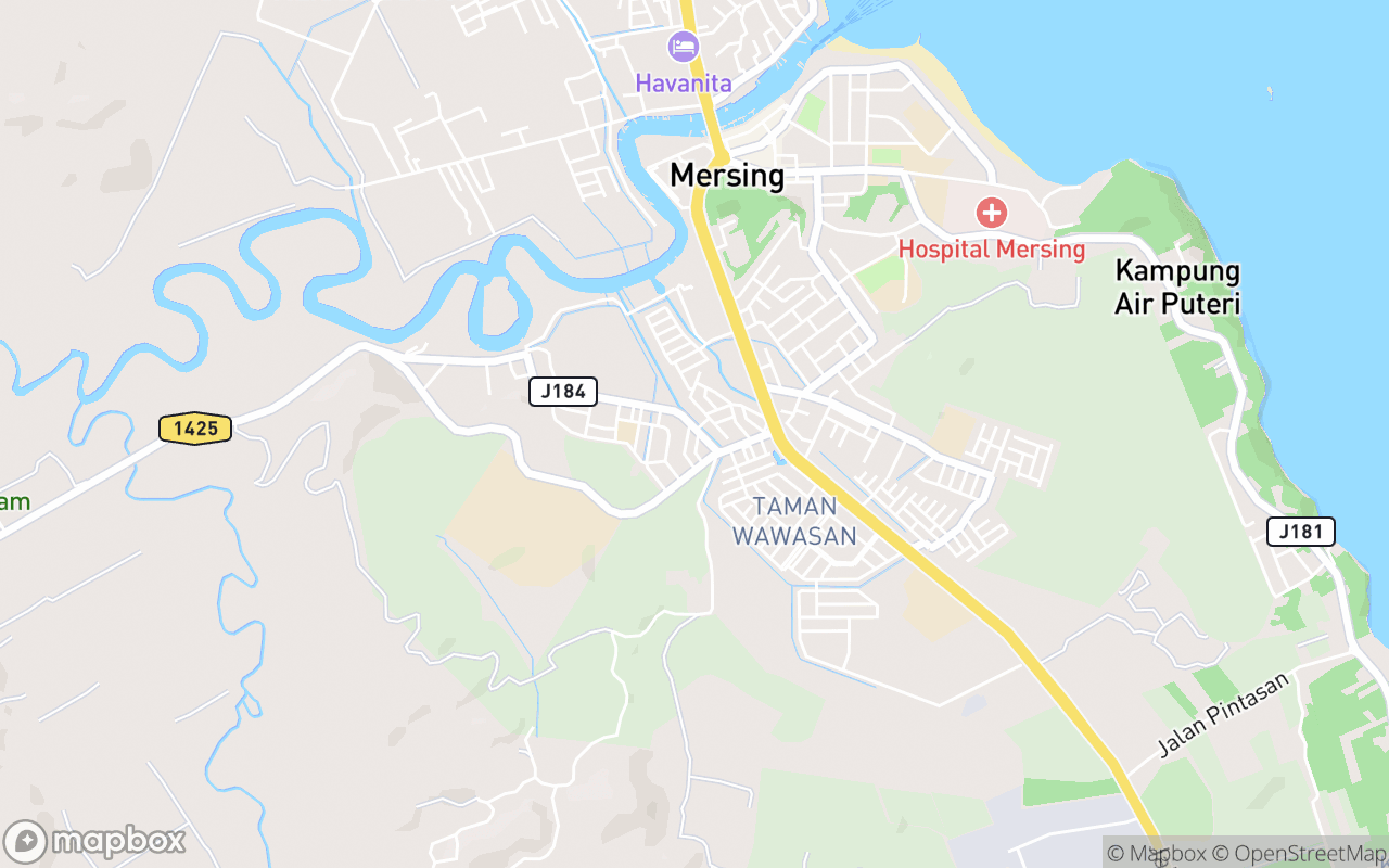 Map showing the location of Masjid Jamek Kampung Pengkalan Batu