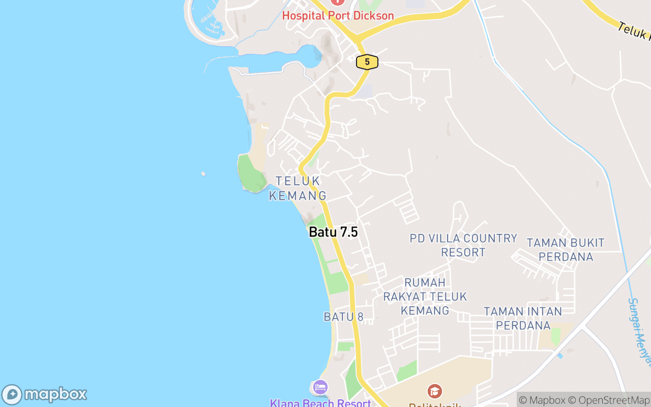 Map showing the location of Masjid Kariah Telok Kemang