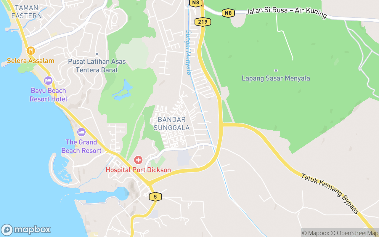 Map showing the location of Masjid Qariah Kg Sawah Sunggala