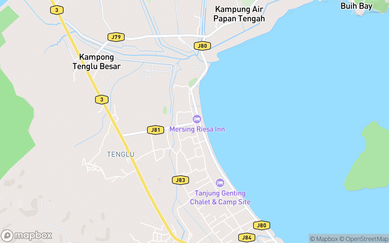 Map showing the location of Masjid Tenglu Laut
