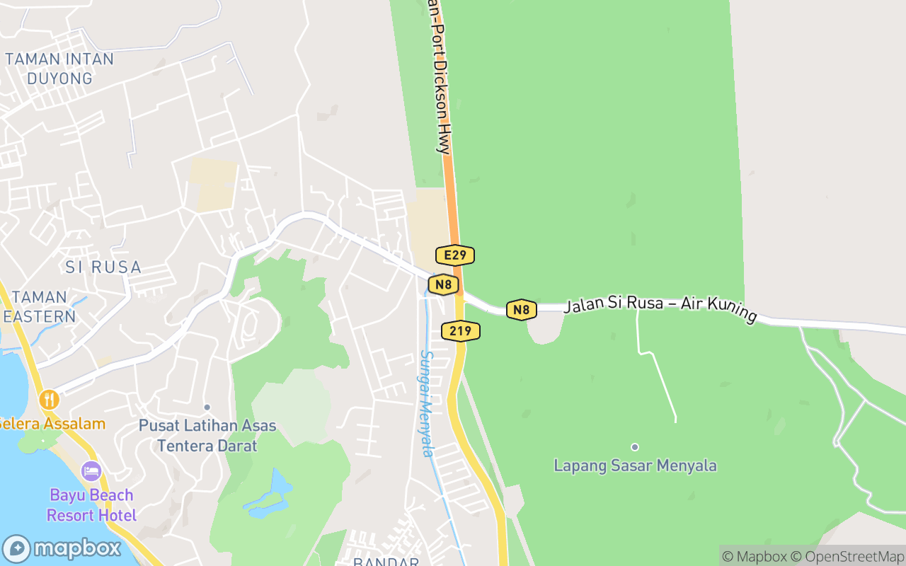 Map showing the location of Bandar Tentera Darat Monument