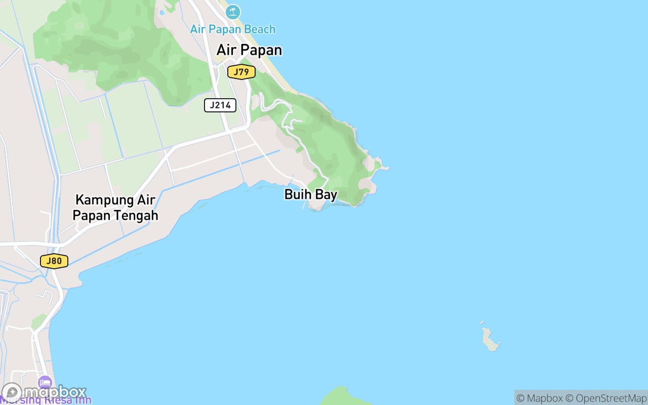 Map showing the location of Pantai Teluk Buih