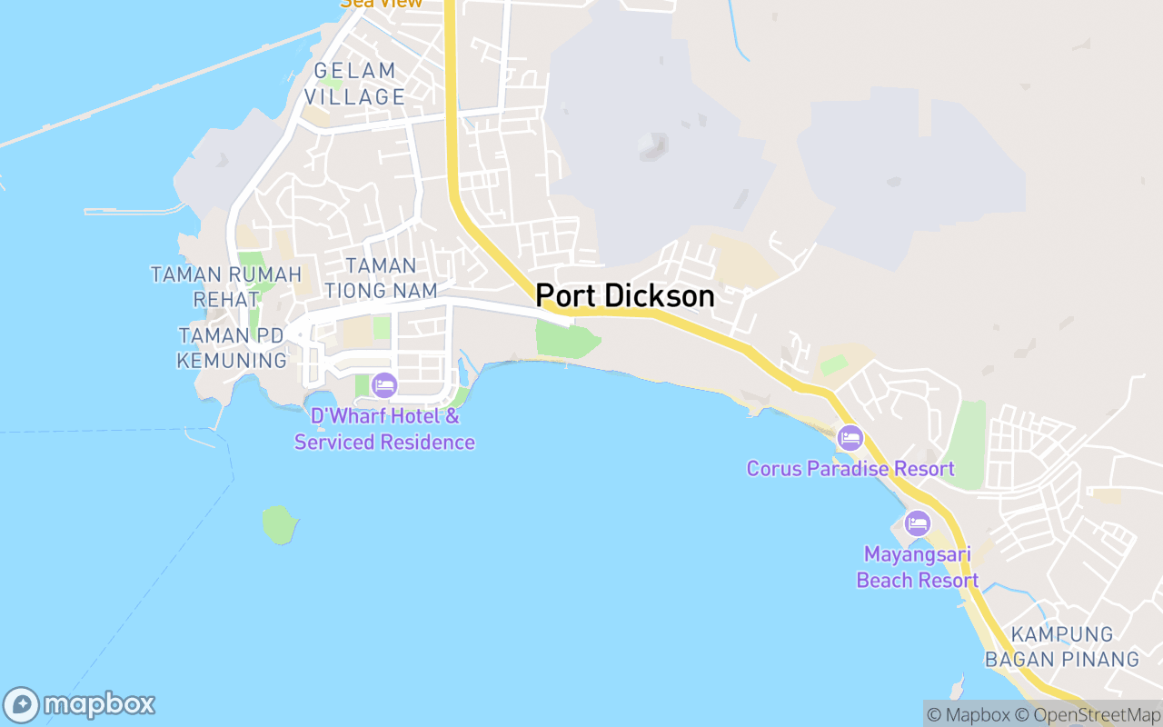 Map showing the location of Pantai Cahaya