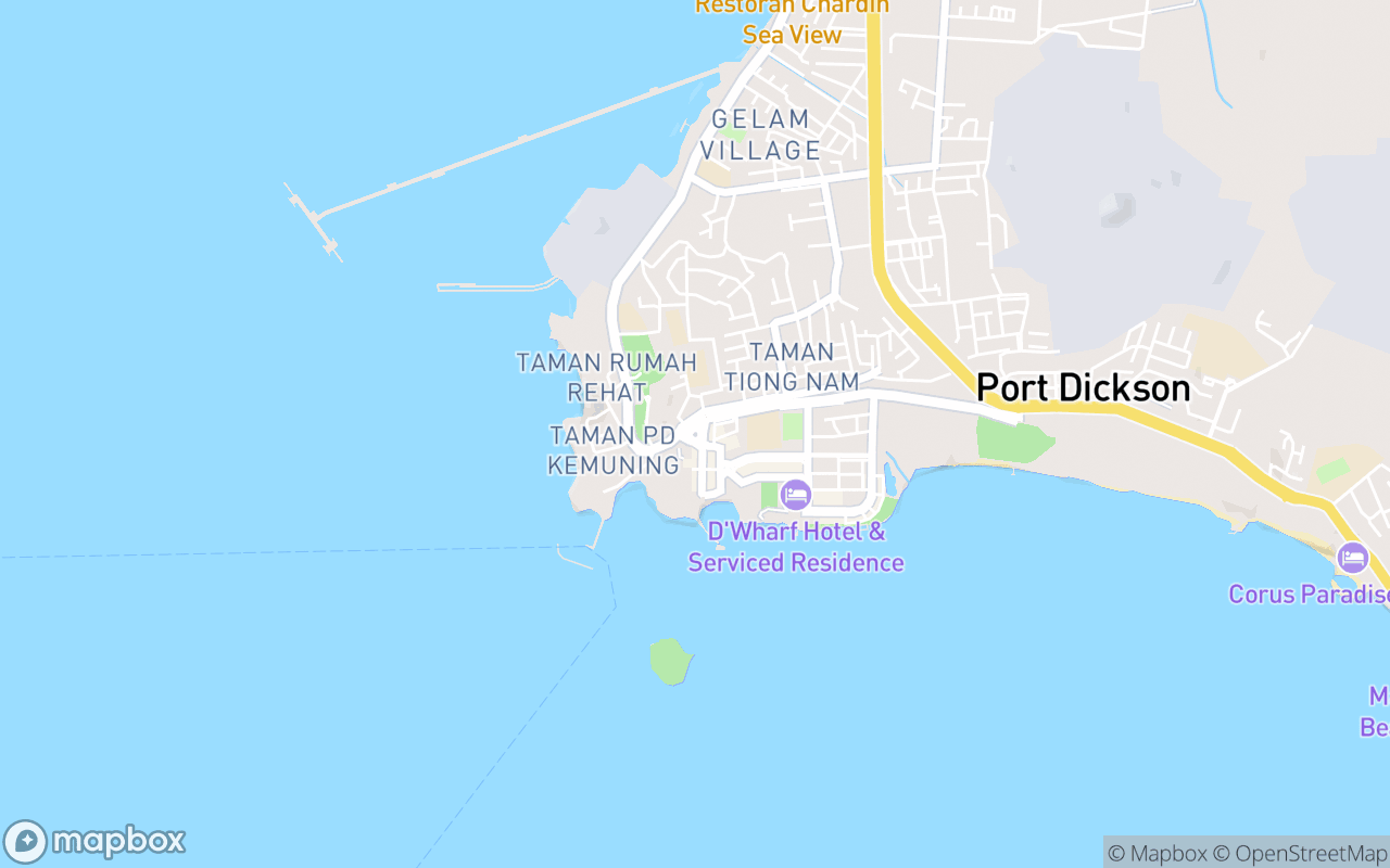 Map showing the location of Port Dickson Clock Tower