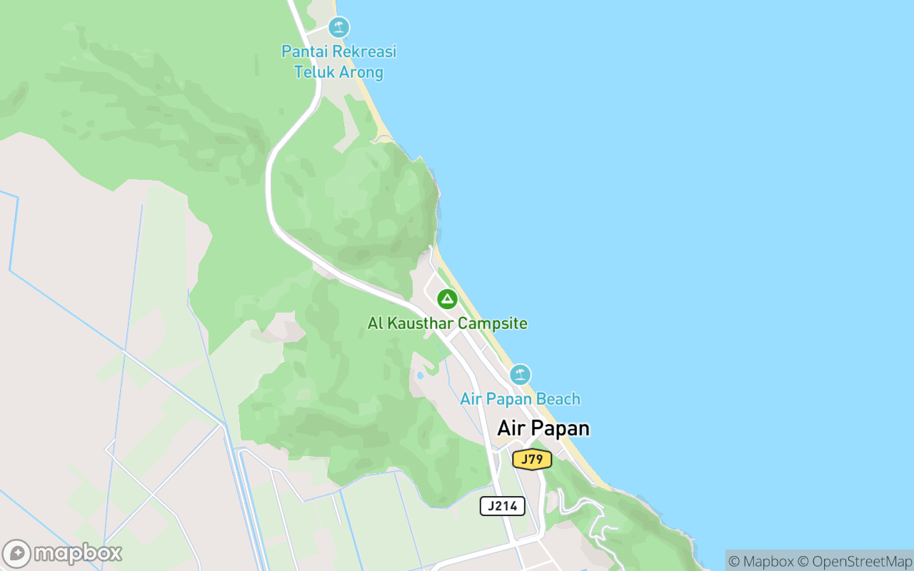 Map showing the location of Pantai Air Papan
