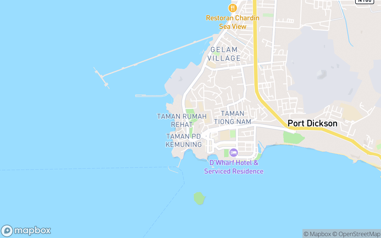 Map showing the location of Community Public Park Port Dickson