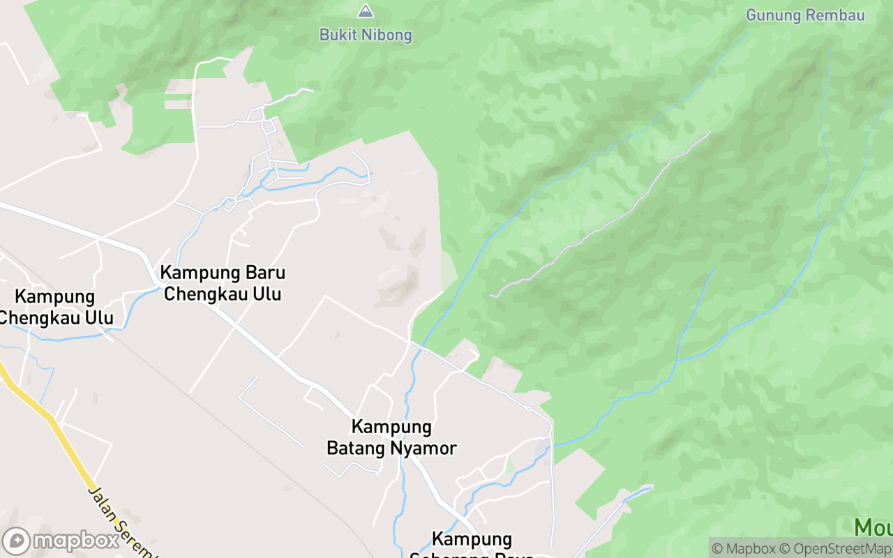 Map showing the location of Gunung Datuk Recreational Forest