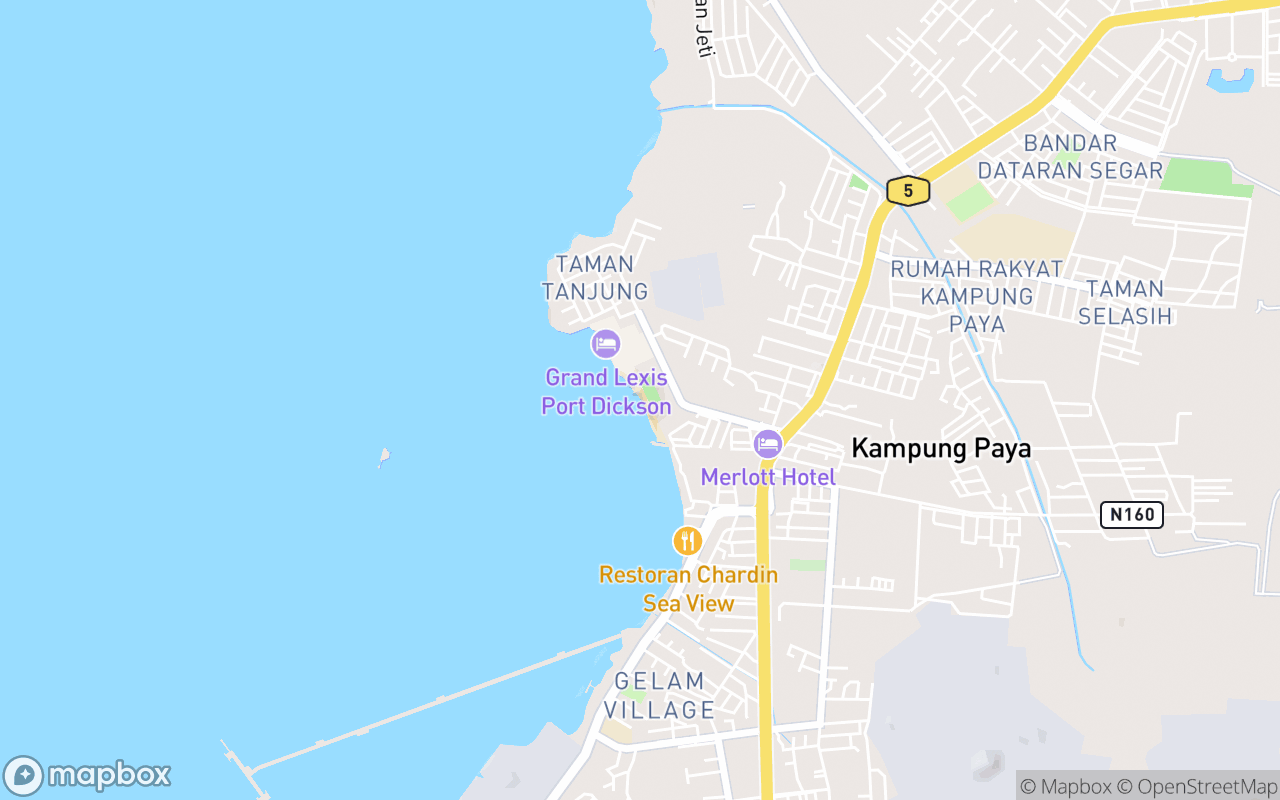 Map showing the location of Glory Beach