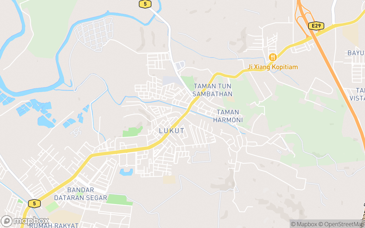 Map showing the location of Masjid Lukut P.d