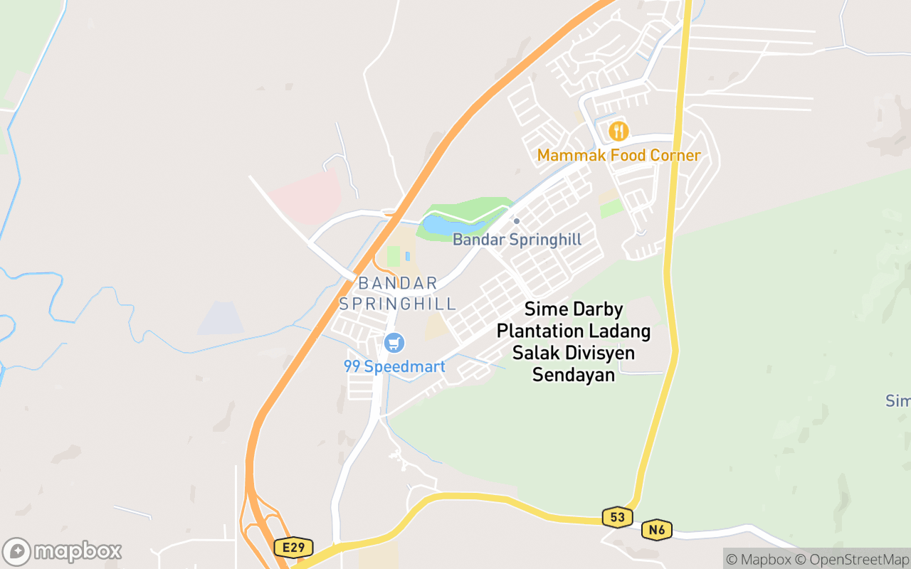 Map showing the location of Masjid Bandar Springhill