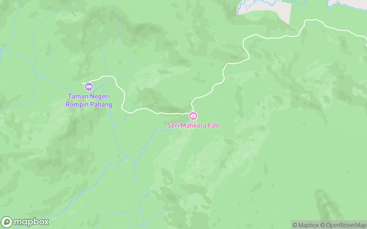 Map showing the location of Seri Mahkota Waterfall