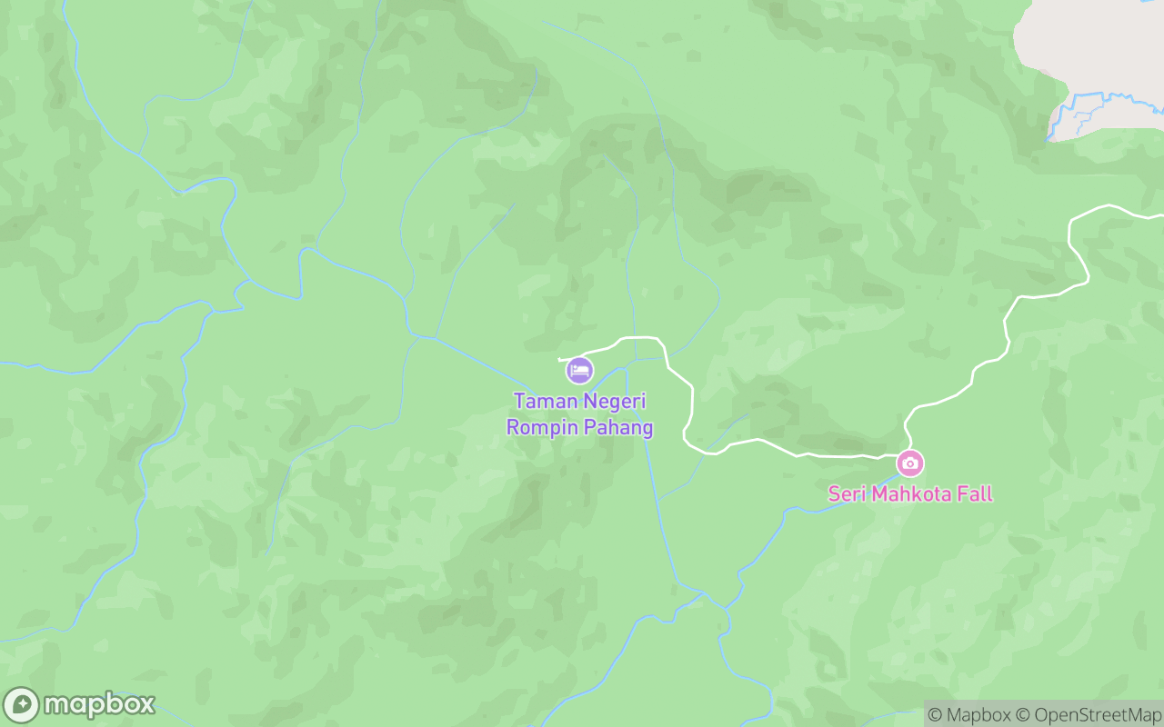 Map showing the location of Rompin Rainforest Lodge