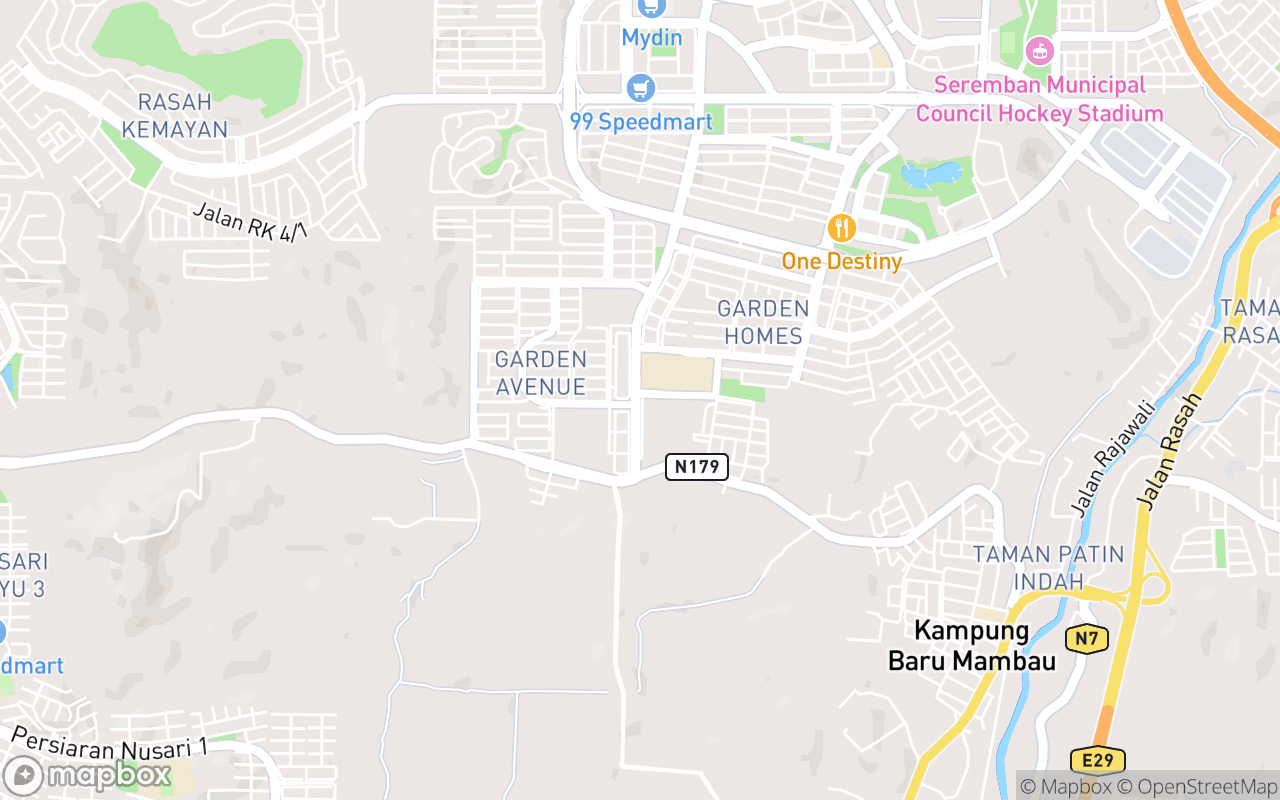 Map showing the location of Agora Cafe Seremban 2