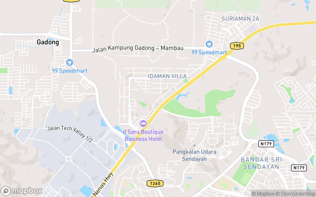 Map showing the location of Sendayan Green Park 