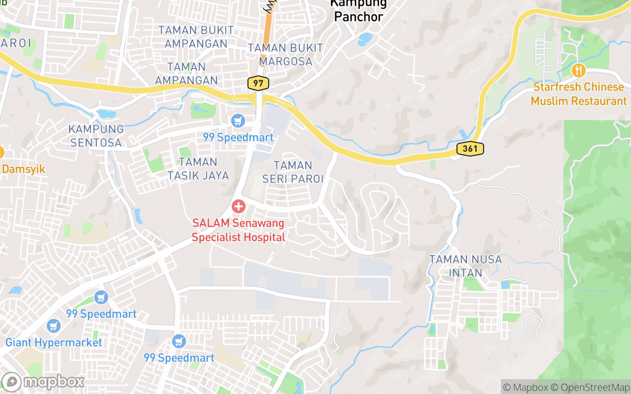 Map showing the location of Masjid Ibnu Khaldun Lavender Heights