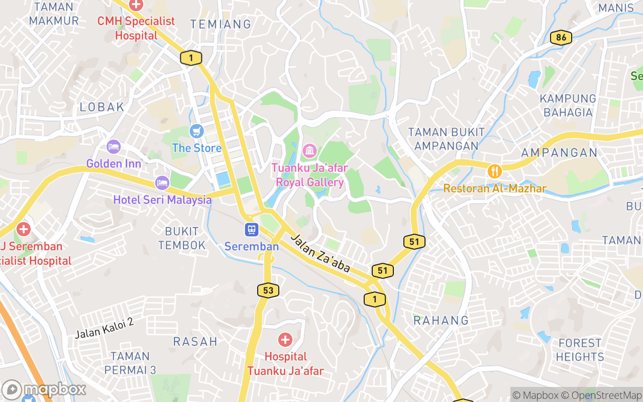 Map showing the location of Taman Budaya Jalan Keliling