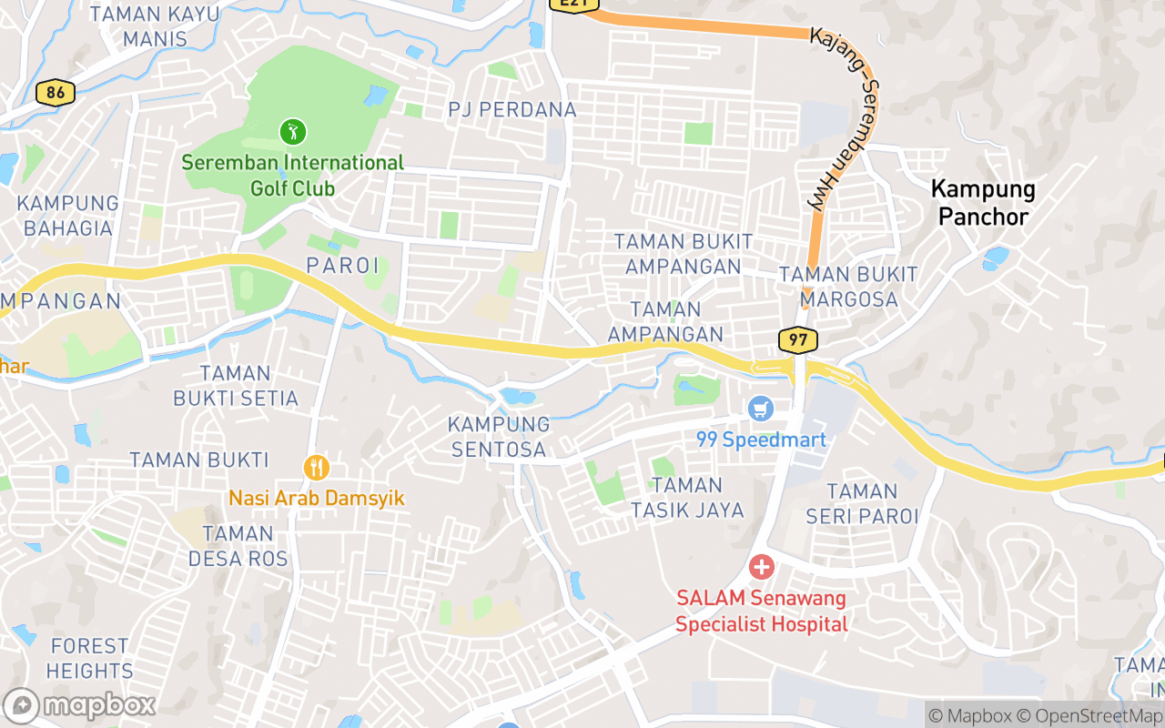 Map showing the location of Masjid At-Taqwa Kampung Paroi
