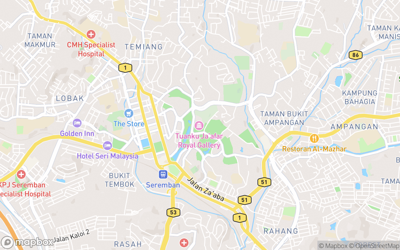 Map showing the location of Royal Gallery Tuanku Ja'afar
