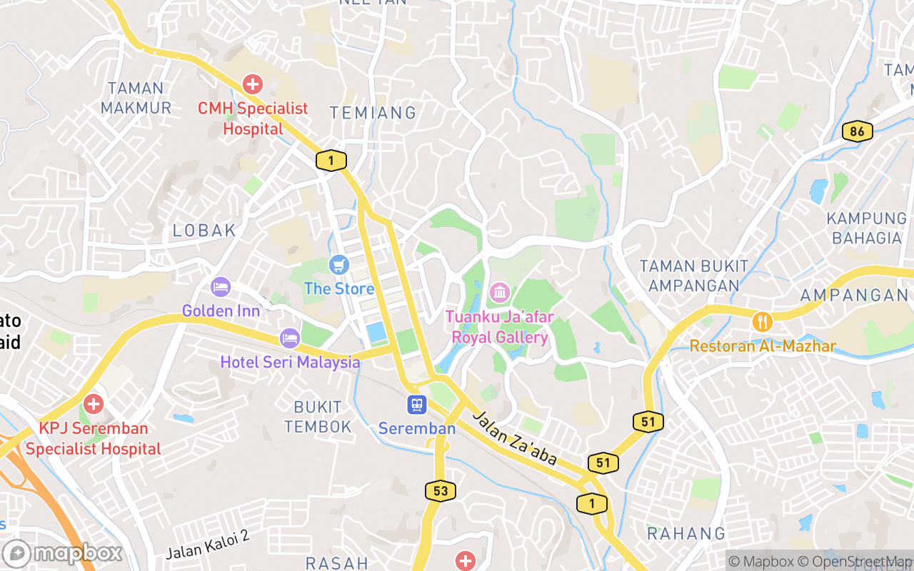 Map showing the location of White House Seremban