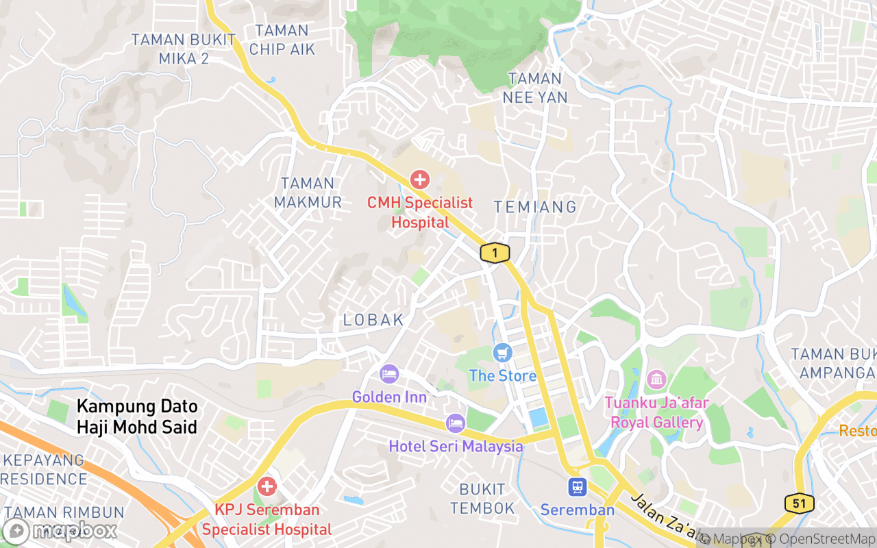 Map showing the location of 一号食堂 Ichigou Canteen
