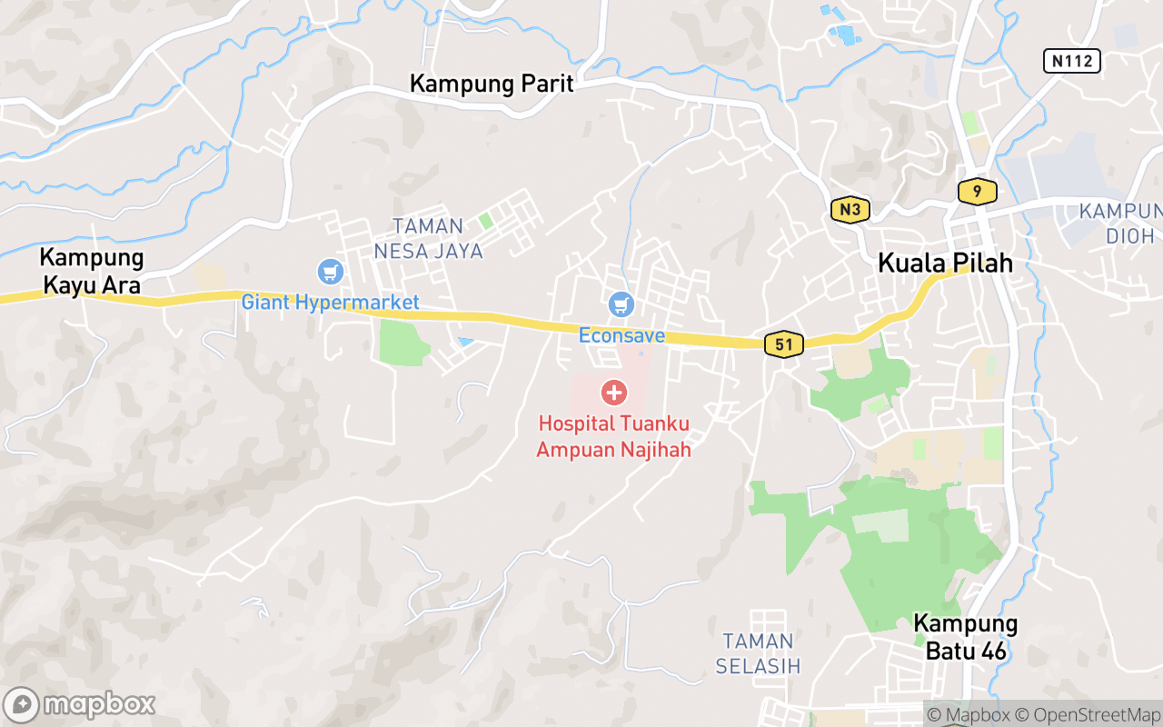 Map showing the location of Al-Firdaus Mosque