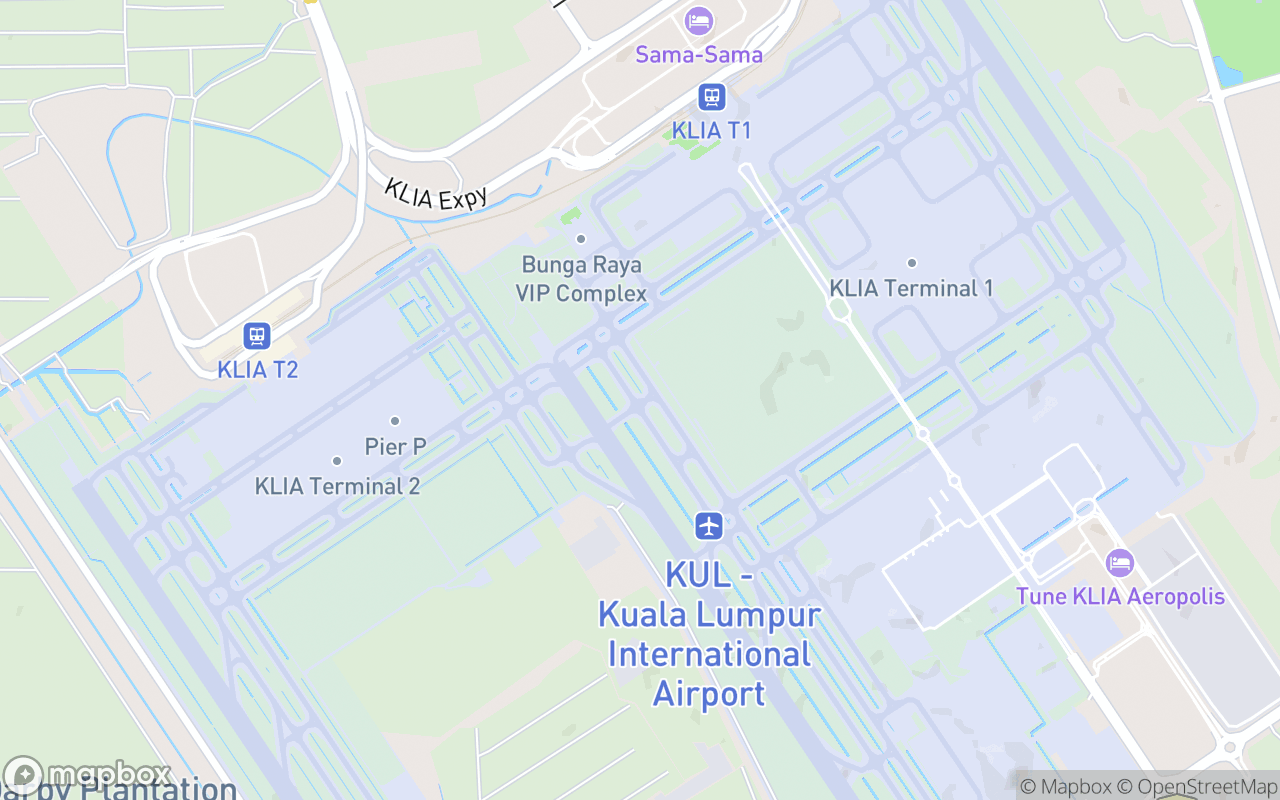 Map showing the location of KLIA (Kuala Lumpur International Airport)