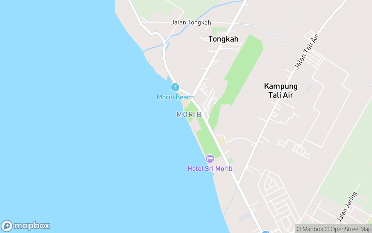 Map showing the location of Pantai Morib