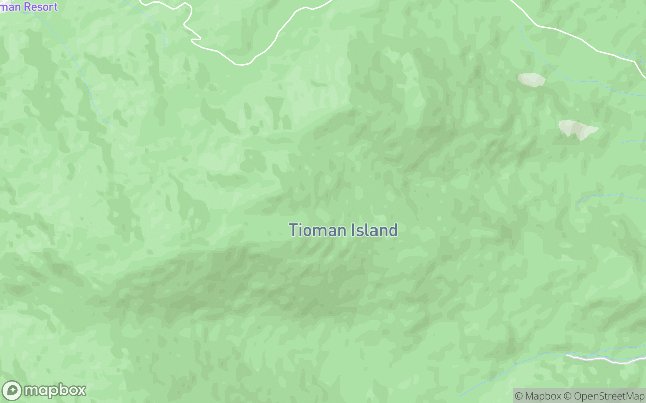 Map showing the location of Tioman Island