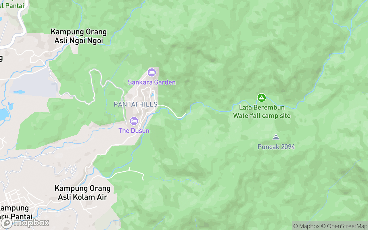 Map showing the location of Gunung Berembun Trailhead