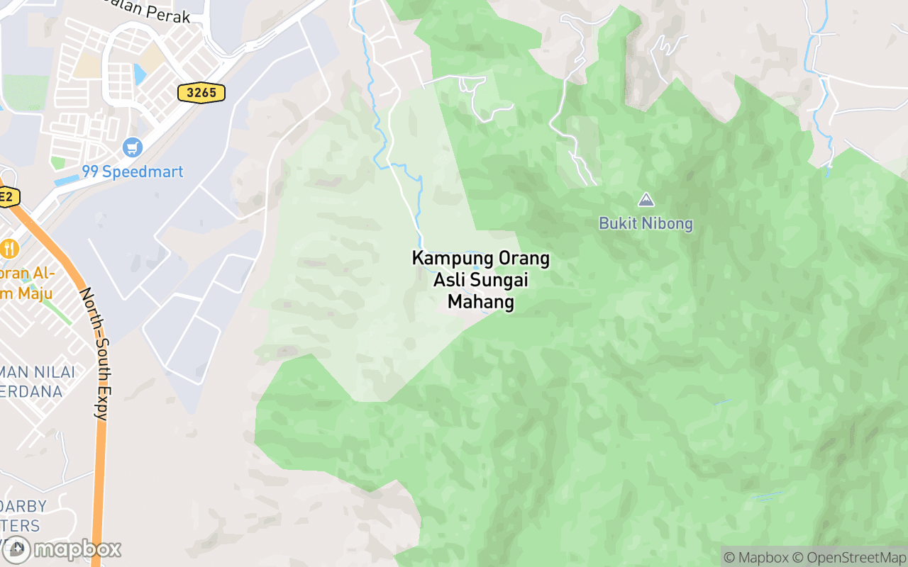 Map showing the location of Air Terjun Kampung Sungai Mahang