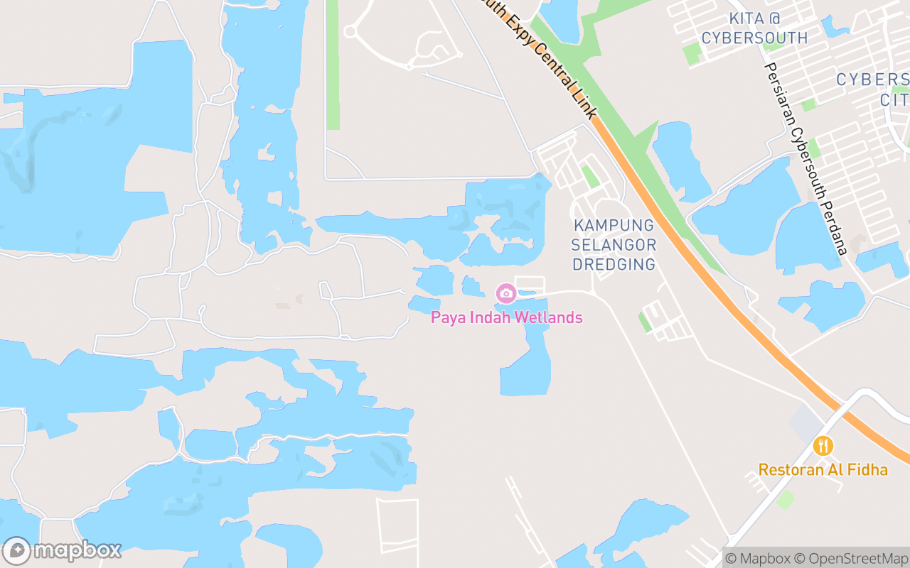 Map showing the location of Paya Indah Wetlands