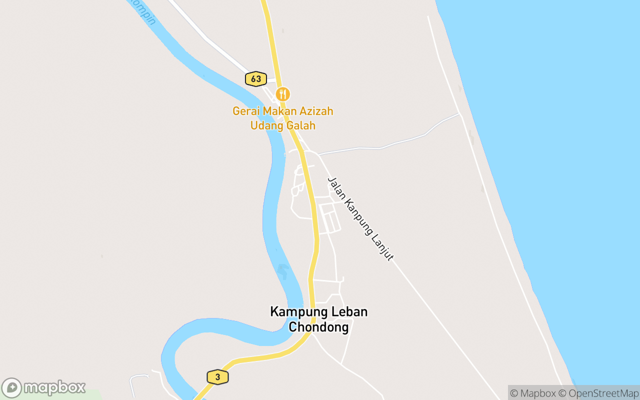 Map showing the location of Masjid Leban Chondong