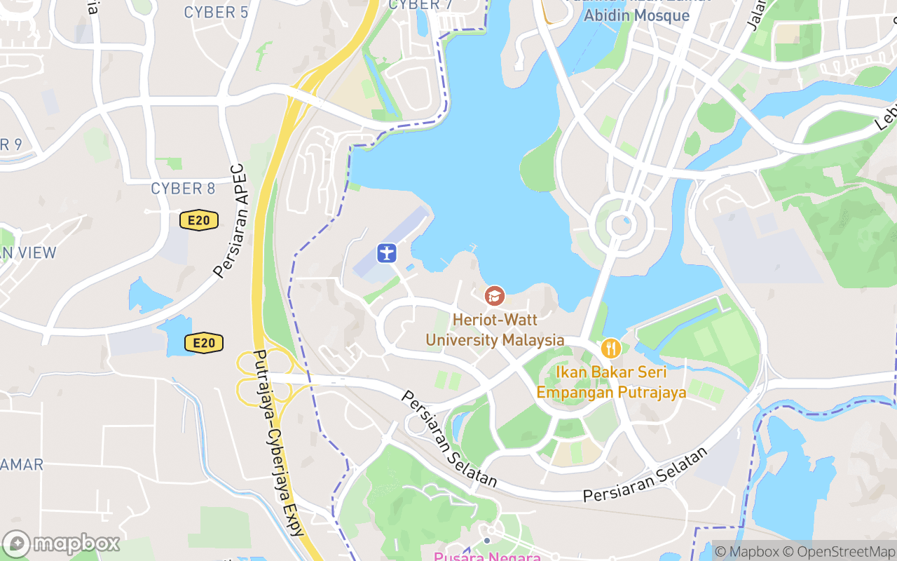 Map showing the location of DoubleTree by Hilton Putrajaya Lakeside
