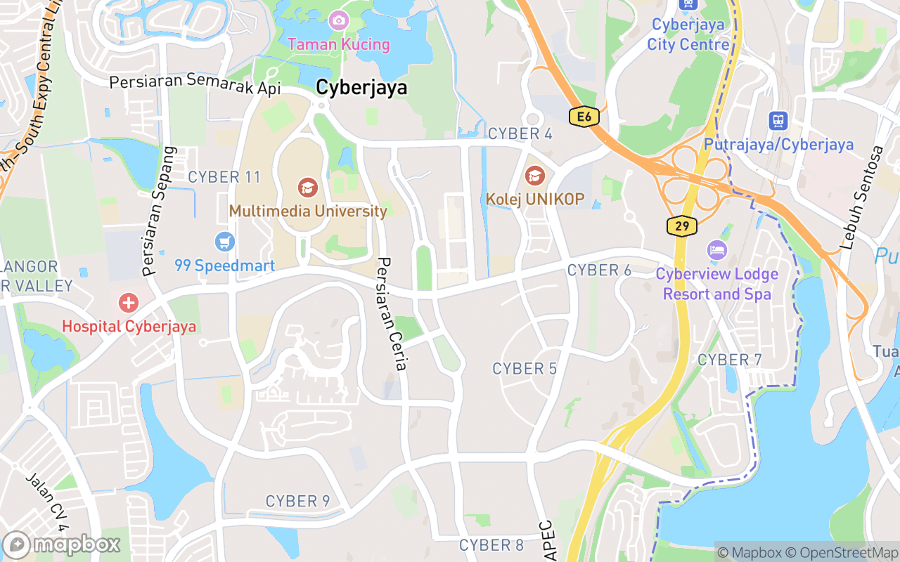Map showing the location of DPulze Shopping Centre