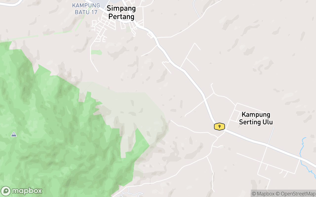 Map showing the location of Ulu Serting Recreational Park