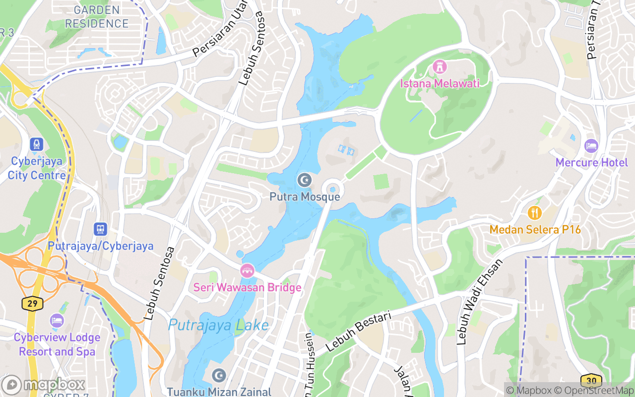 Map showing the location of Souq Putrajaya & Selera Putra