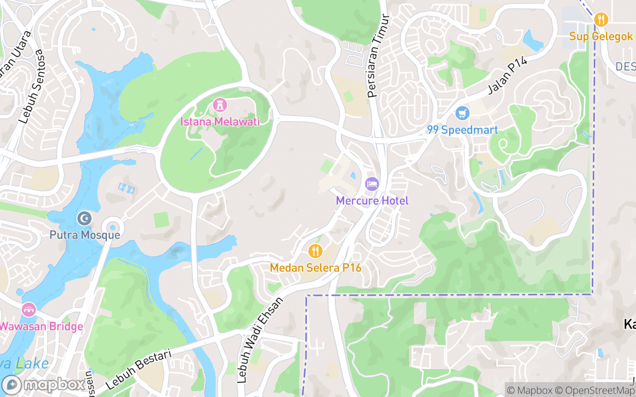Map showing the location of The Everly Putrajaya Hotel