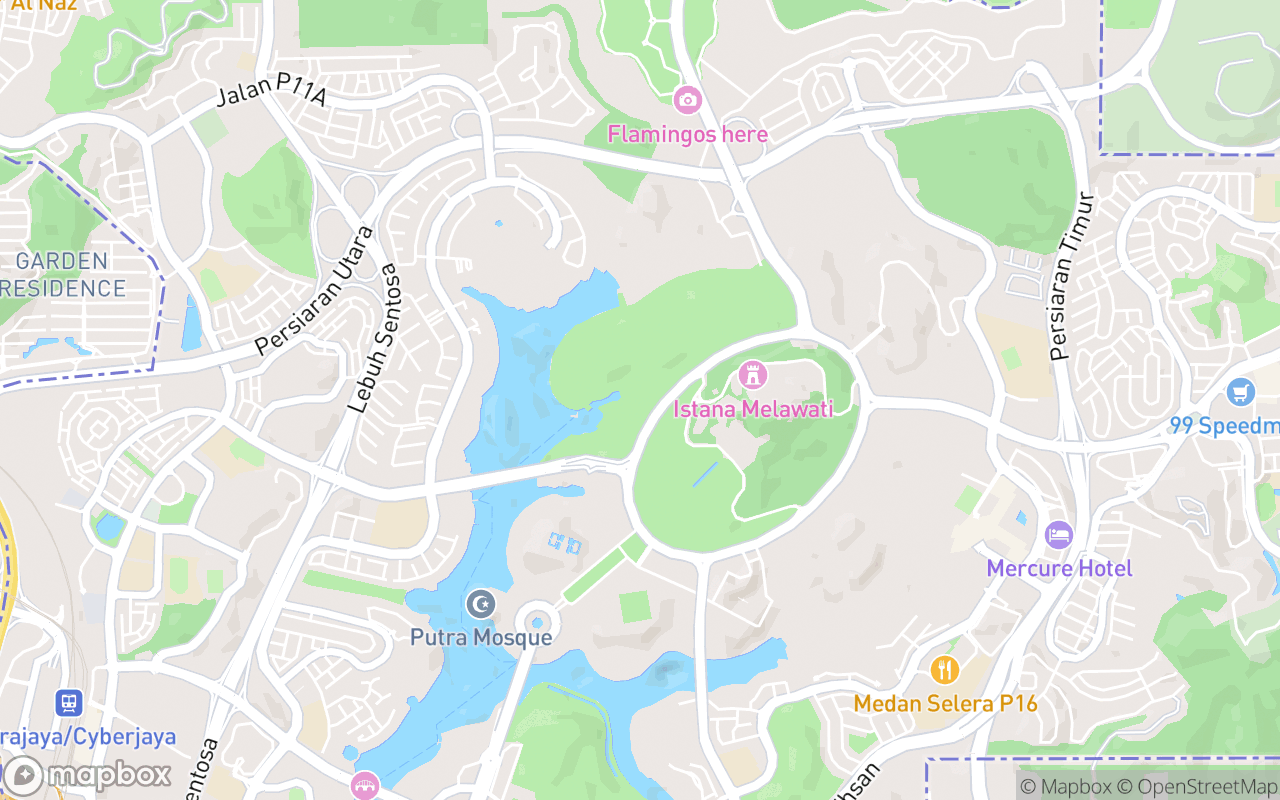 Map showing the location of Putrajaya Botanical Garden